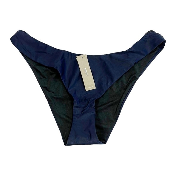 J. Crew Bikini Bottom Women's M Navy Curved Waist Cheeky New BC125 7844 - Picture 2 of 13
